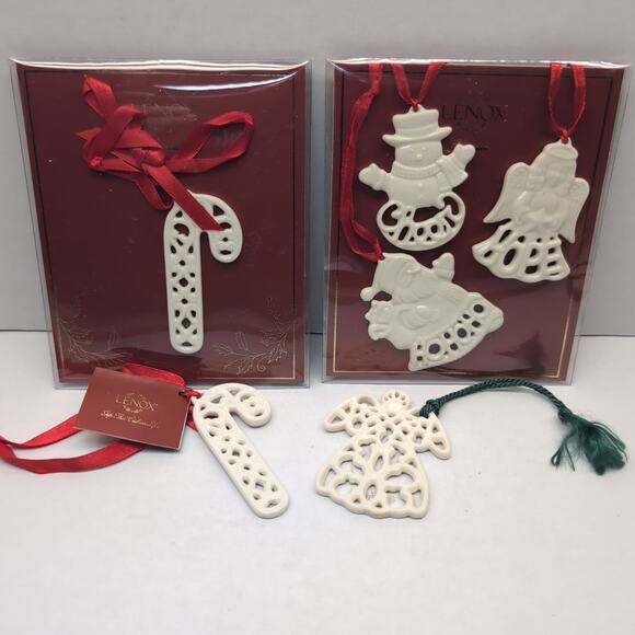 Lenox Charms Christmas Ornaments Holiday Greetings Pierced Angel Candy Cane - Picture 1 of 16